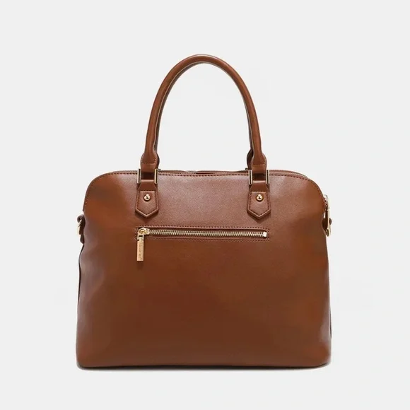 Studded Decor Handbag Brown